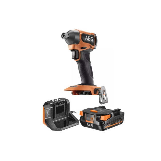 Pack AEG Visseuse à chocs AEG - BSS18SBL2-0 - 18V Brushless - Subcompact - 1 batterie 2.0Ah - 1 chargeur - SETL1820S