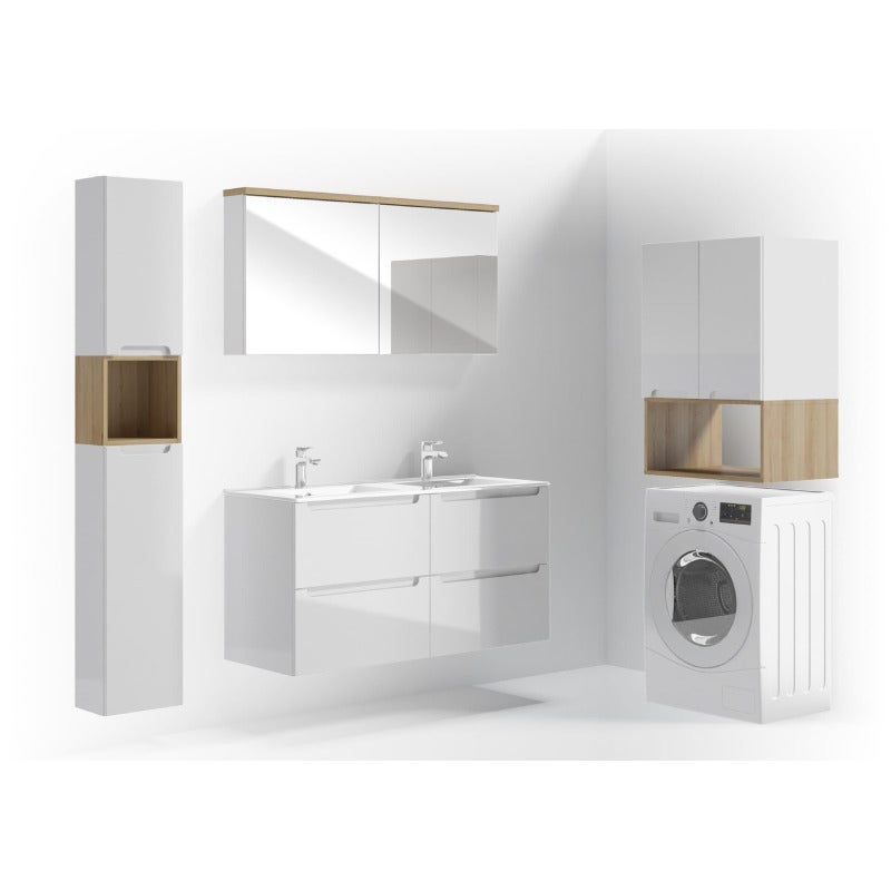 Armoire avec miroir Stilla 60x60 cm blanc (STILLAE06016) - 5