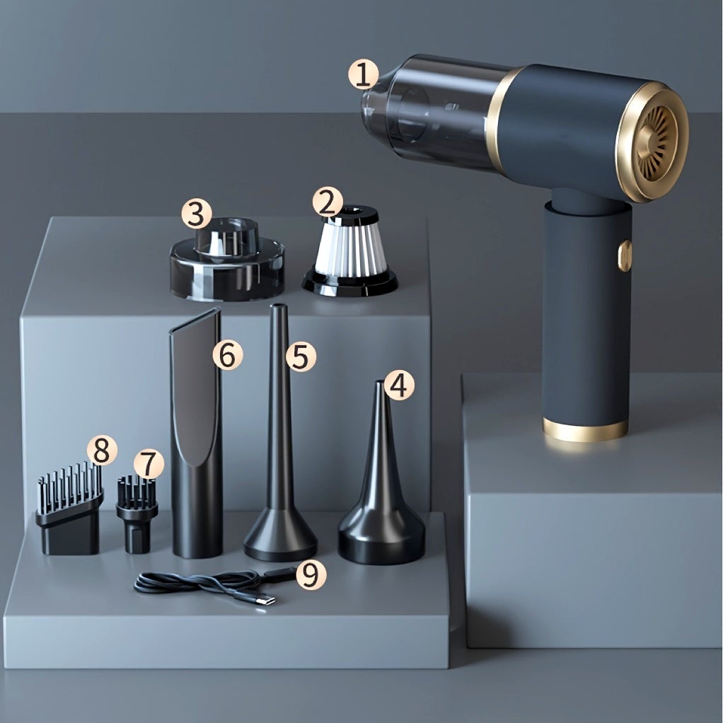 Aspirateur de voiture portatif sans fil, aspirateur portable à double usage pour voiture et maison, chargement sans fil - 6