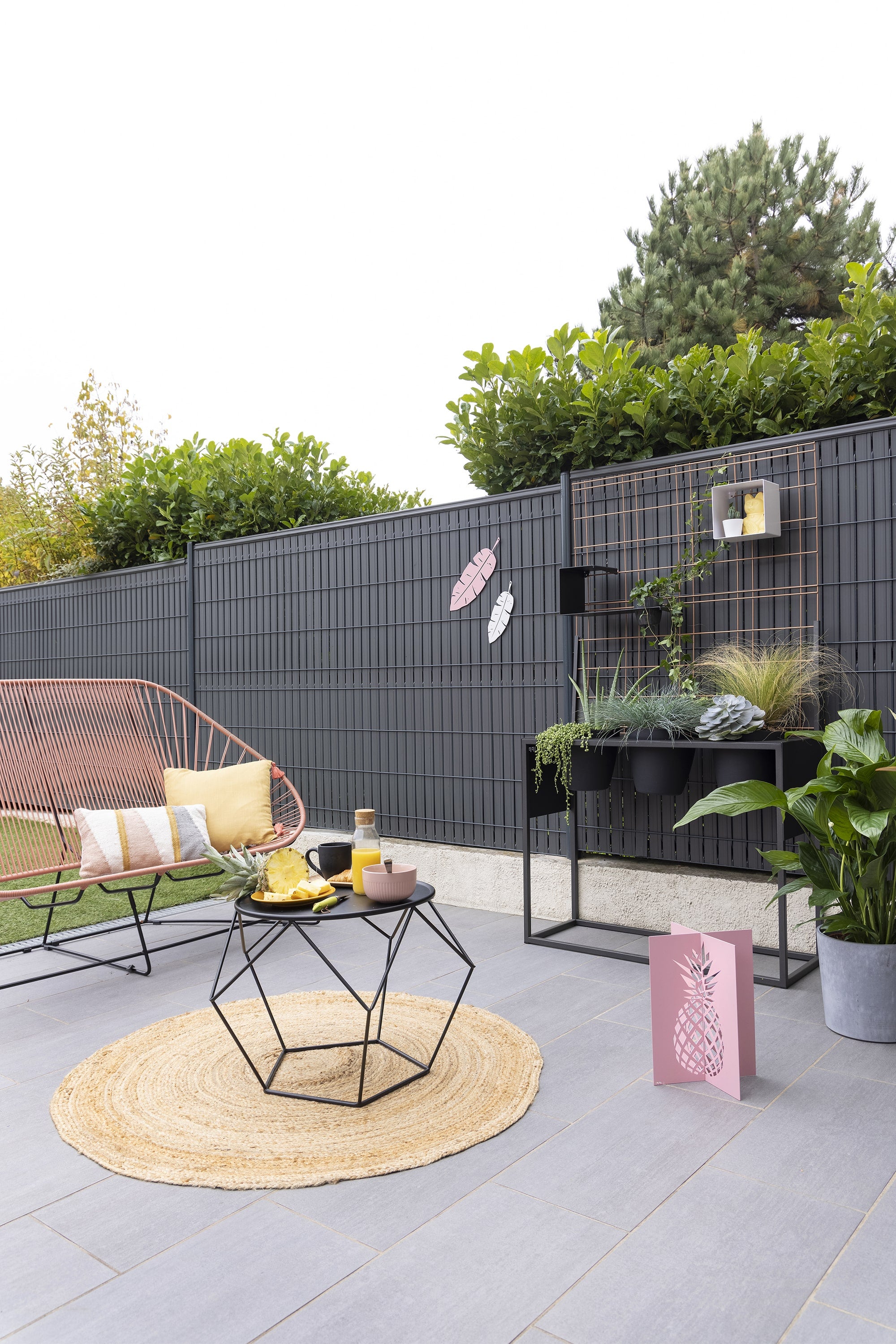 Décoration de Jardin Design Ananas 3D LIPPI Bleu Abysse En Acier, Dimensions 36x26 cm, à poser - 4