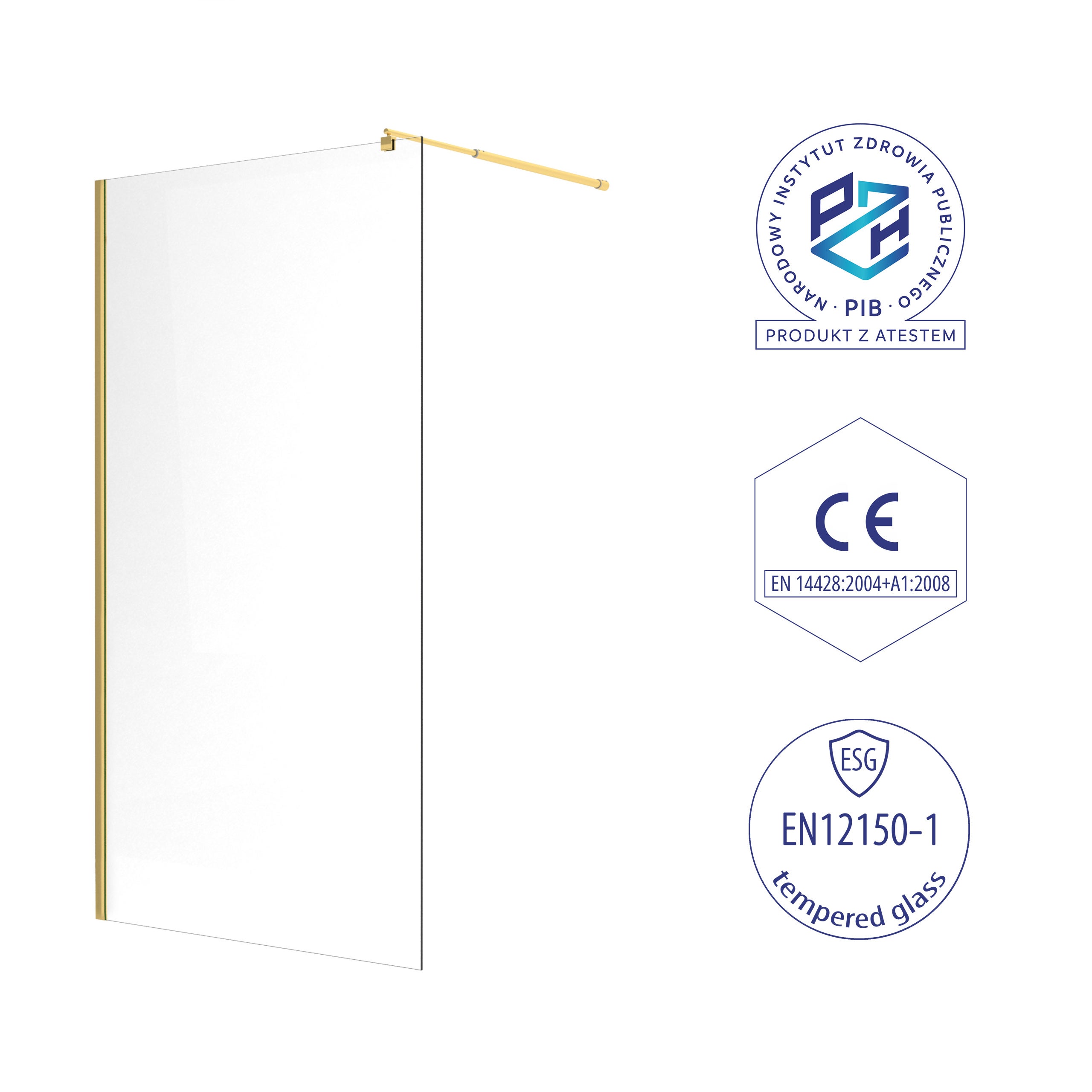 Ścianka prysznicowa SEVANTE COLIMA 80x195 Walk-In złota 1 szt. - 6