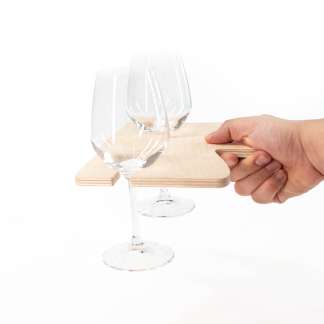 B.B. LINE Wood & Wine Il Portacalici – Sostegno In Legno Di Faggio Verniciato Color Crema. Pratico Ed Elegante Per Tenere I Calici Durante Le Feste E Gli Aperitivi. Si Adatta A Tutte Le Bottiglie. Misure 20x20 Cm, Spessore 15 Mm. Design Made In Italy, Una Bella Idea Regalo.
