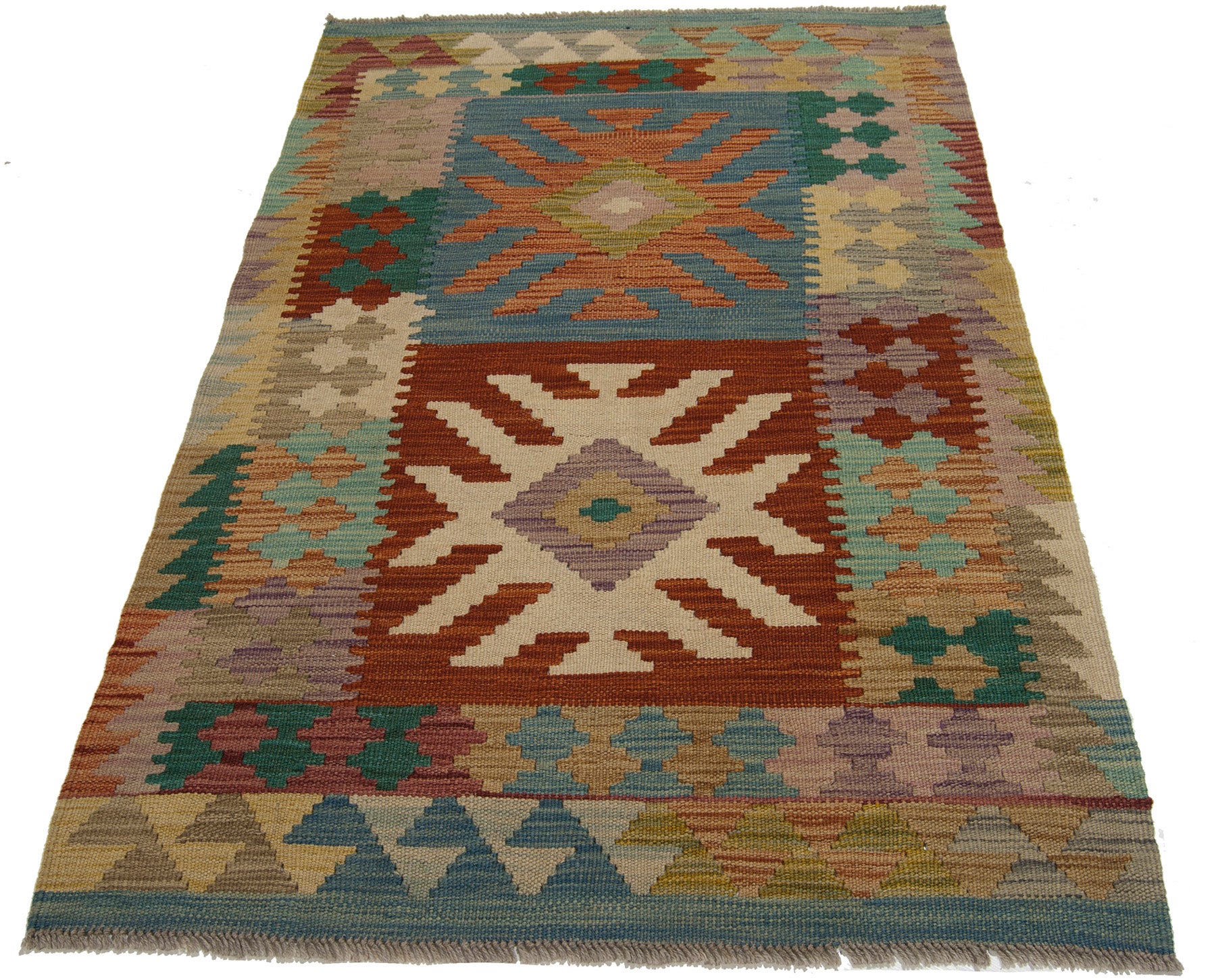 130x82 cm autopentio original kilim estilo clásico hecho a mano - fácil de limpiar