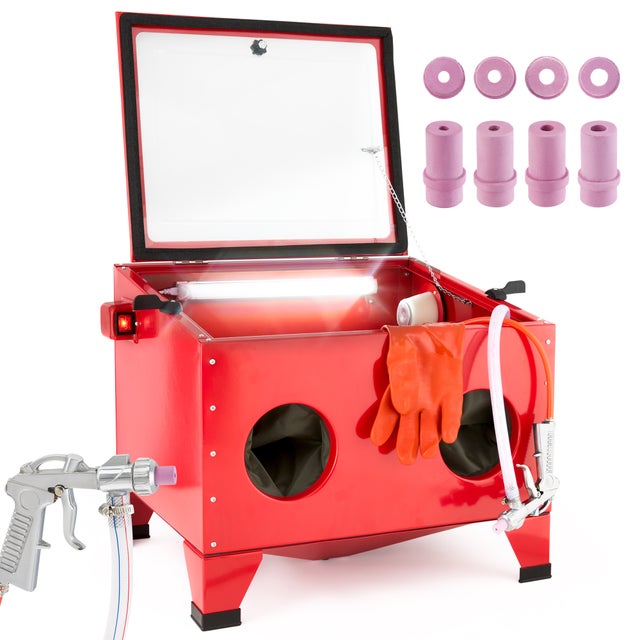 AREBOS Cabine de sablage | Sableuse Installation de grenaillage au sable | 90 l