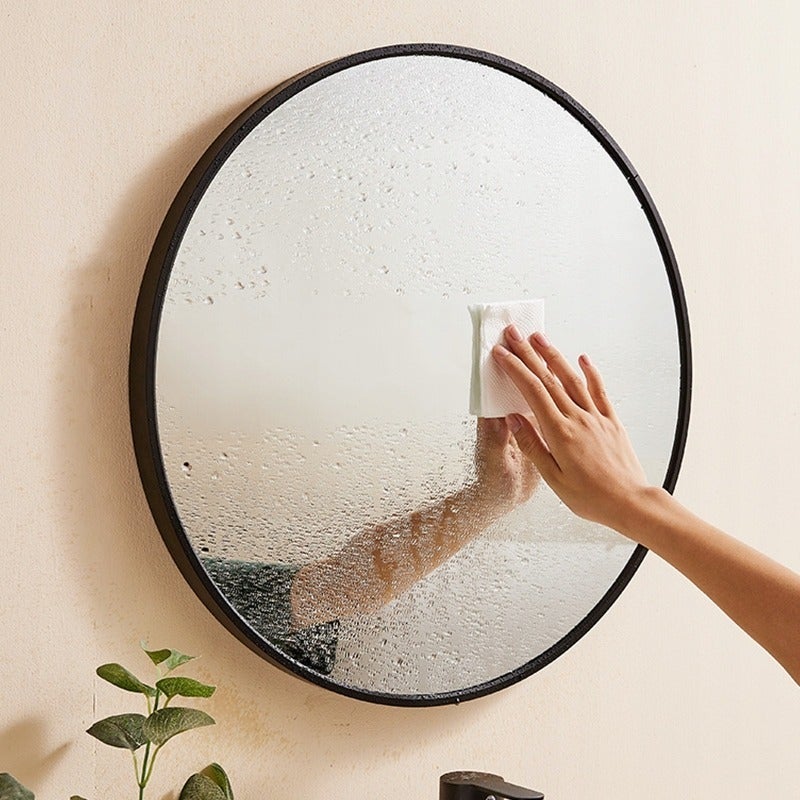 Duże lustro okrągłe czarna rama 80cm - 5