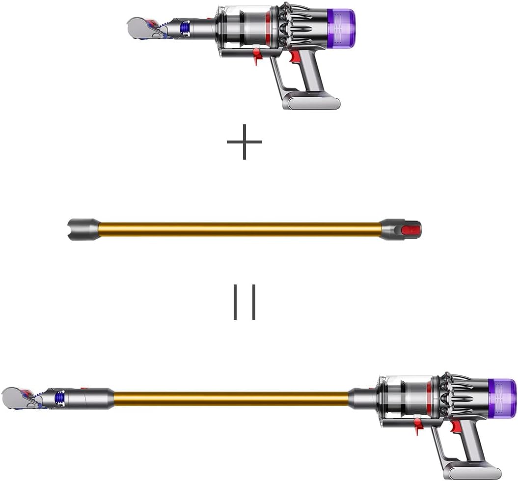 Tube d'extension pour aspirateurs Dyson V12/V10slim, tube télescopique de rechange à fixation rapide 74 cm - orange - 5