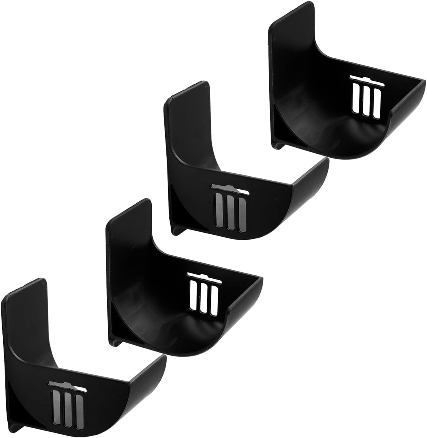 NVGFTG Lot de 4 paires de supports de sac poubelle en aluminium - Montage mural - Organiseur de cuisine autocollant - Pour porte d'armoire, garde- manger, cuisine, garage, salle de bain (blanc