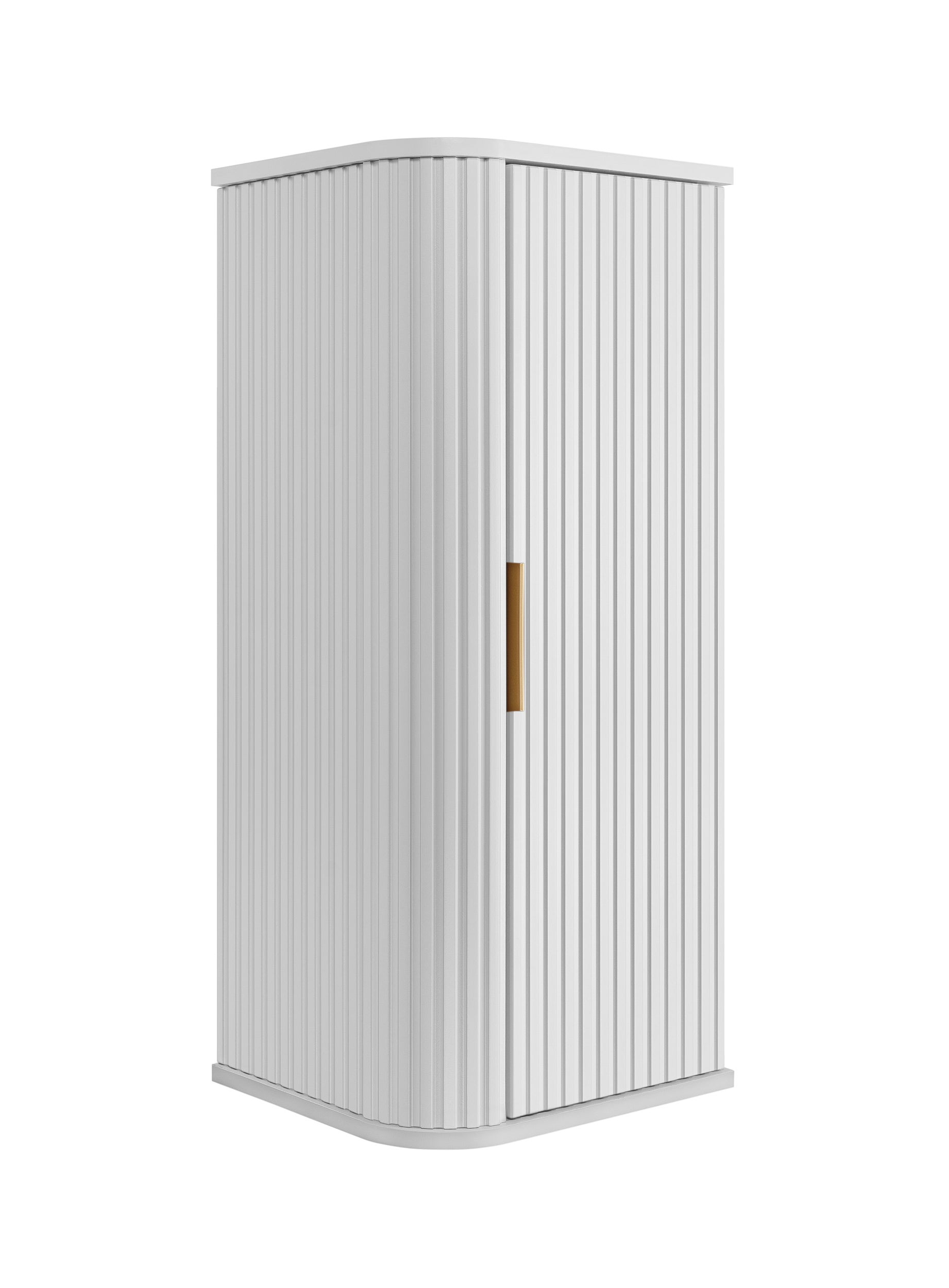 Szafka łazienkowa, biała, uchwyt złoty, 79 x 35,5 x 31,5 cm