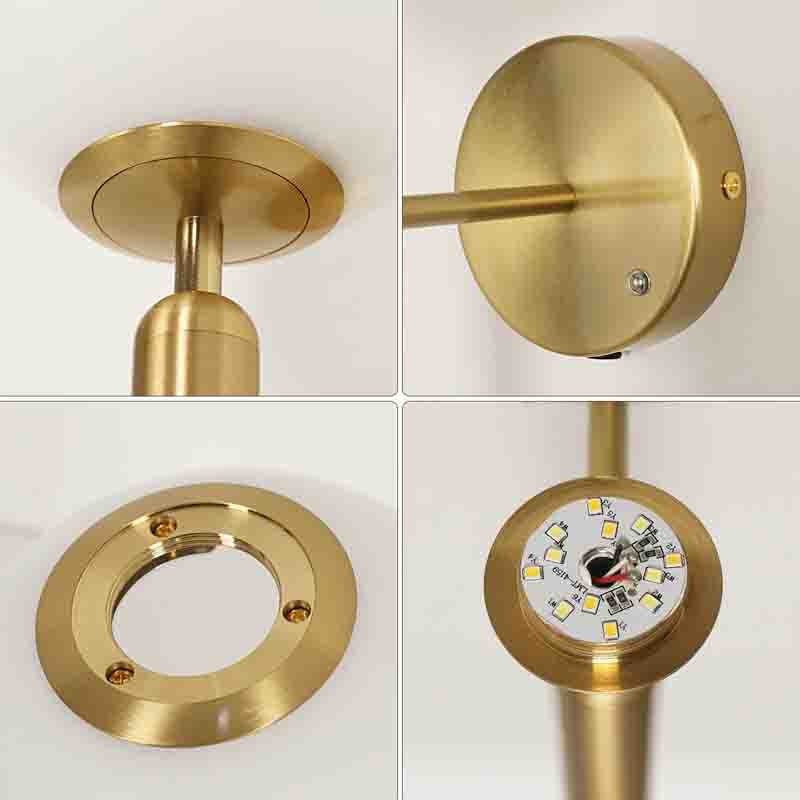 COMELY Applique Murale LED Dorée avec Boule en Verre Ø15cm, Lampe Murale Rechargeable 3000-6500K Variateur Tactile, Éclairage Chambre Salon - 5