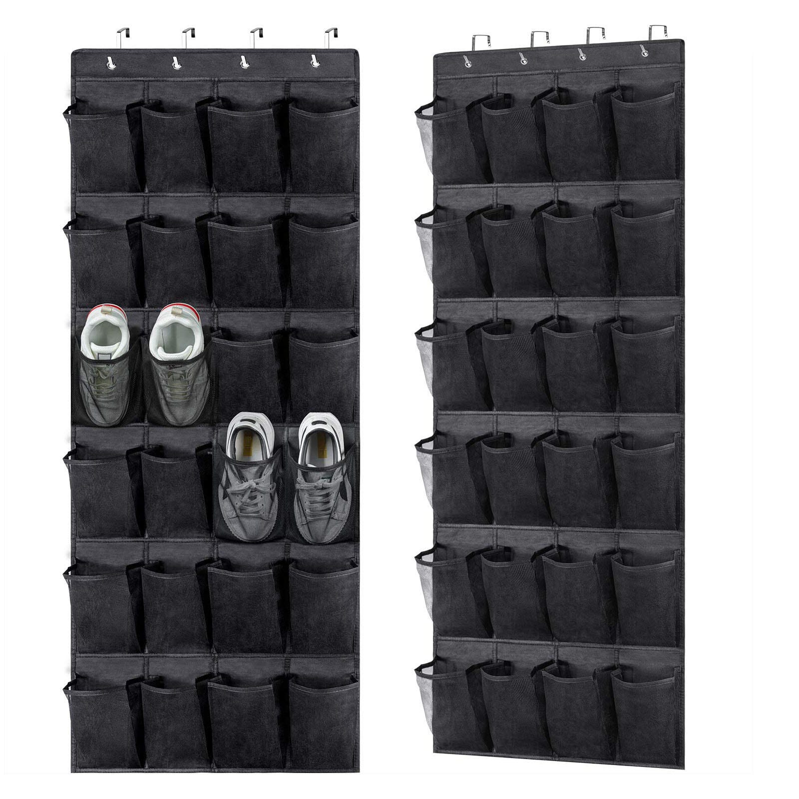 Organizer per scarpe da porta con 35 tasche, grande borsa portascarpe con 4 ganci in metallo (nero - 1 confezione Organizer per scarpe da porta con 35 tasche, grande borsa portascarpe con 4 ganci in metallo (nero - 1 confezione