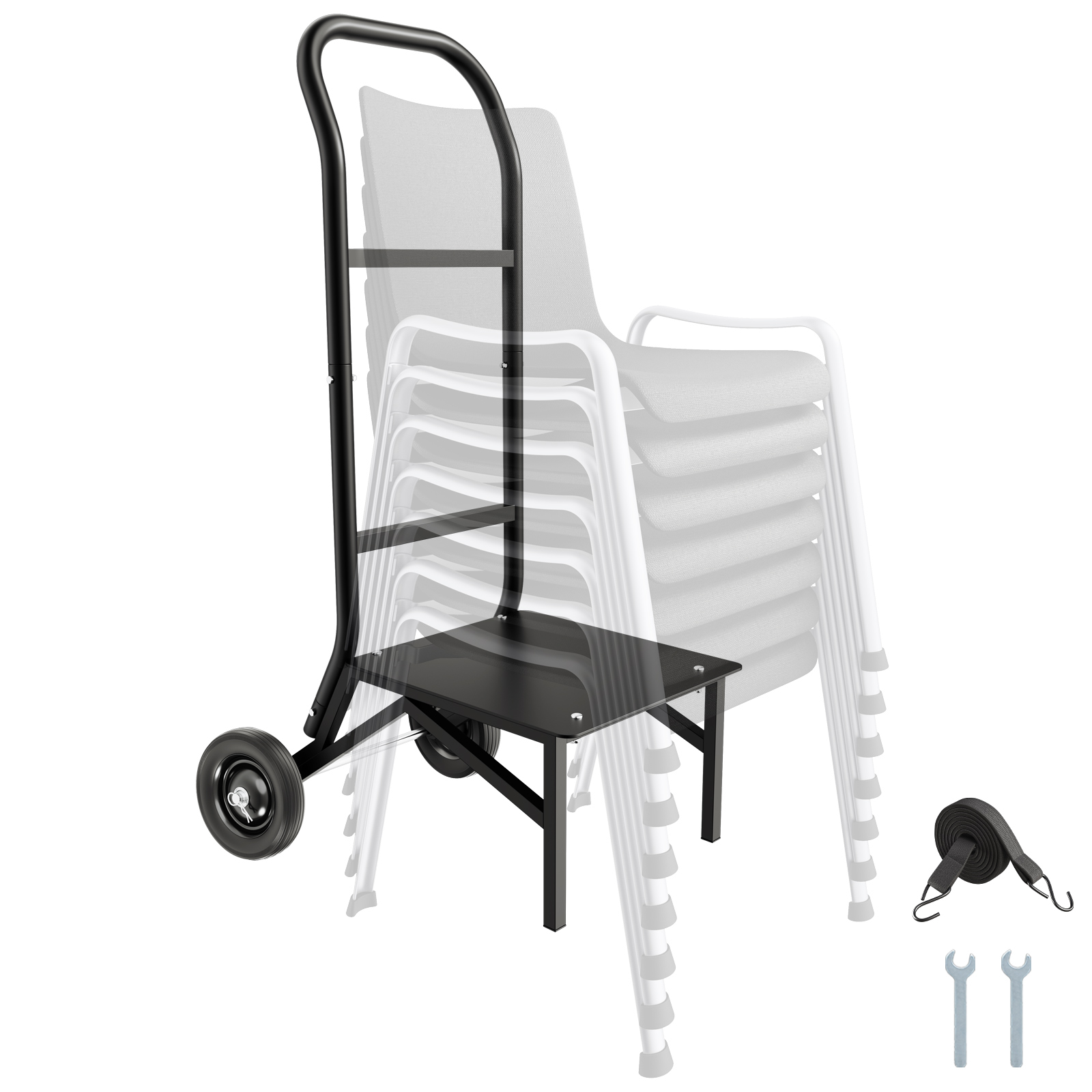 Wózek na krzesła składane 10 krzeseł 68 kg wózek na krzesła przesuwne 770x508x1190 mm VEVOR