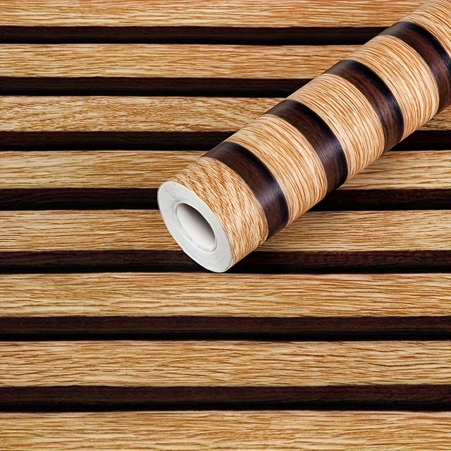 Madeira papel de parede efeito adesivo 45x300cm Realista 3D bebida Grain Stripe Split Lambris papel de parede rolo em vinil