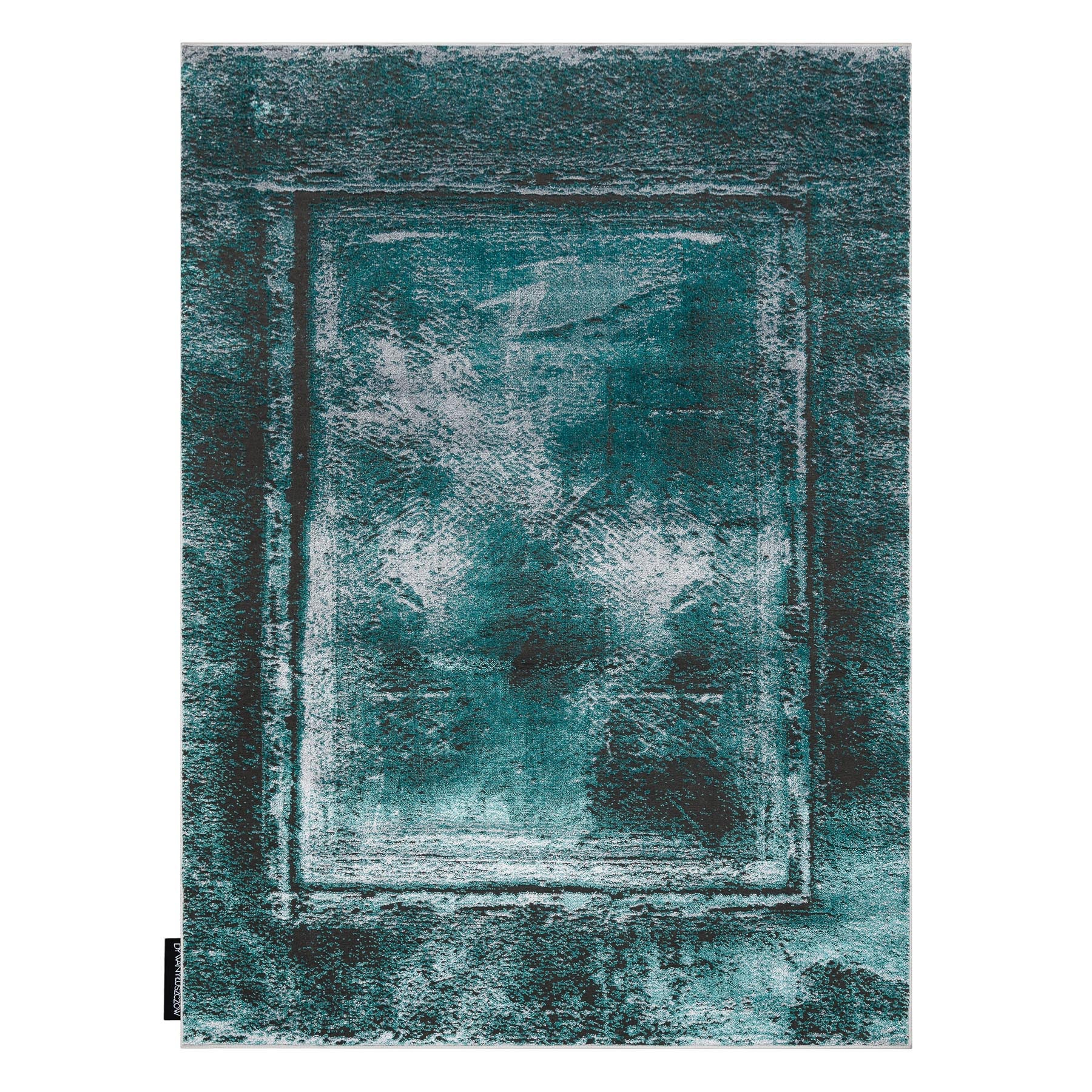 Dywan DE LUXE nowoczesny 634 Ramka vintage przecierany - Strukturalny zielony / antracyt 160x220 cm - 3