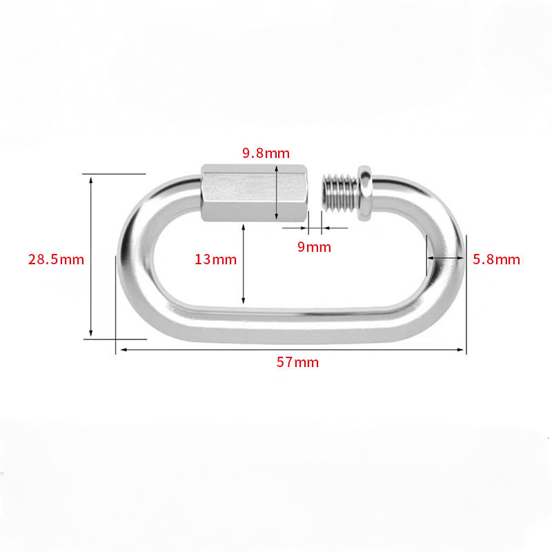8 Pièces Maillon Rapide Mousqueton à Vis Manille INOX φ6 mm Capacité, Mousquetons en Acier Inoxydable Rapide Fixation - 2