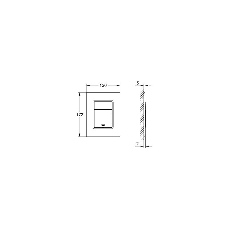GROHE - Plaque De Commande SKATE Cosmopolitan Pour Cuvette De Wc Suspendue Chrome Mat Ref 38732p00 A3336565