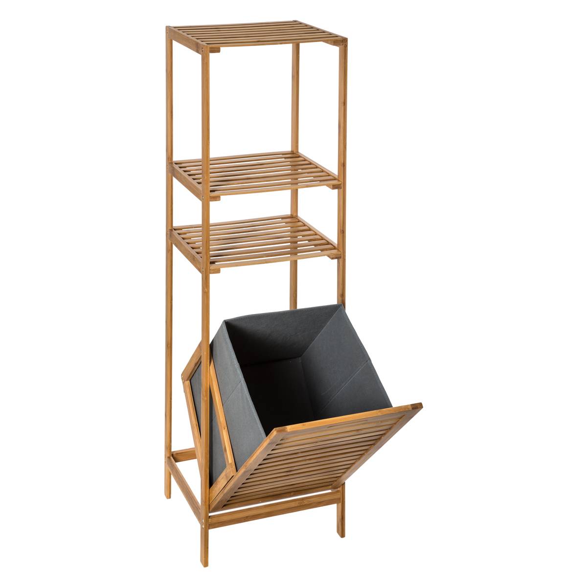 Étagère colonne avec panier à linge 