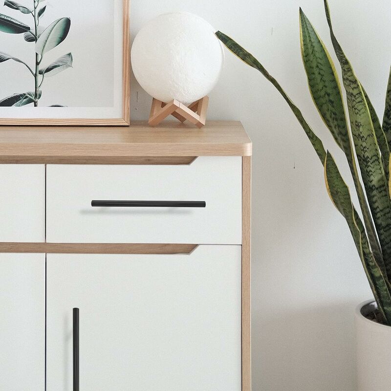 Paquet de 10 Poignées Noir de Porte 160mm Acier Inoxydable Poignees pour Meuble Armoire avec Vis - 5