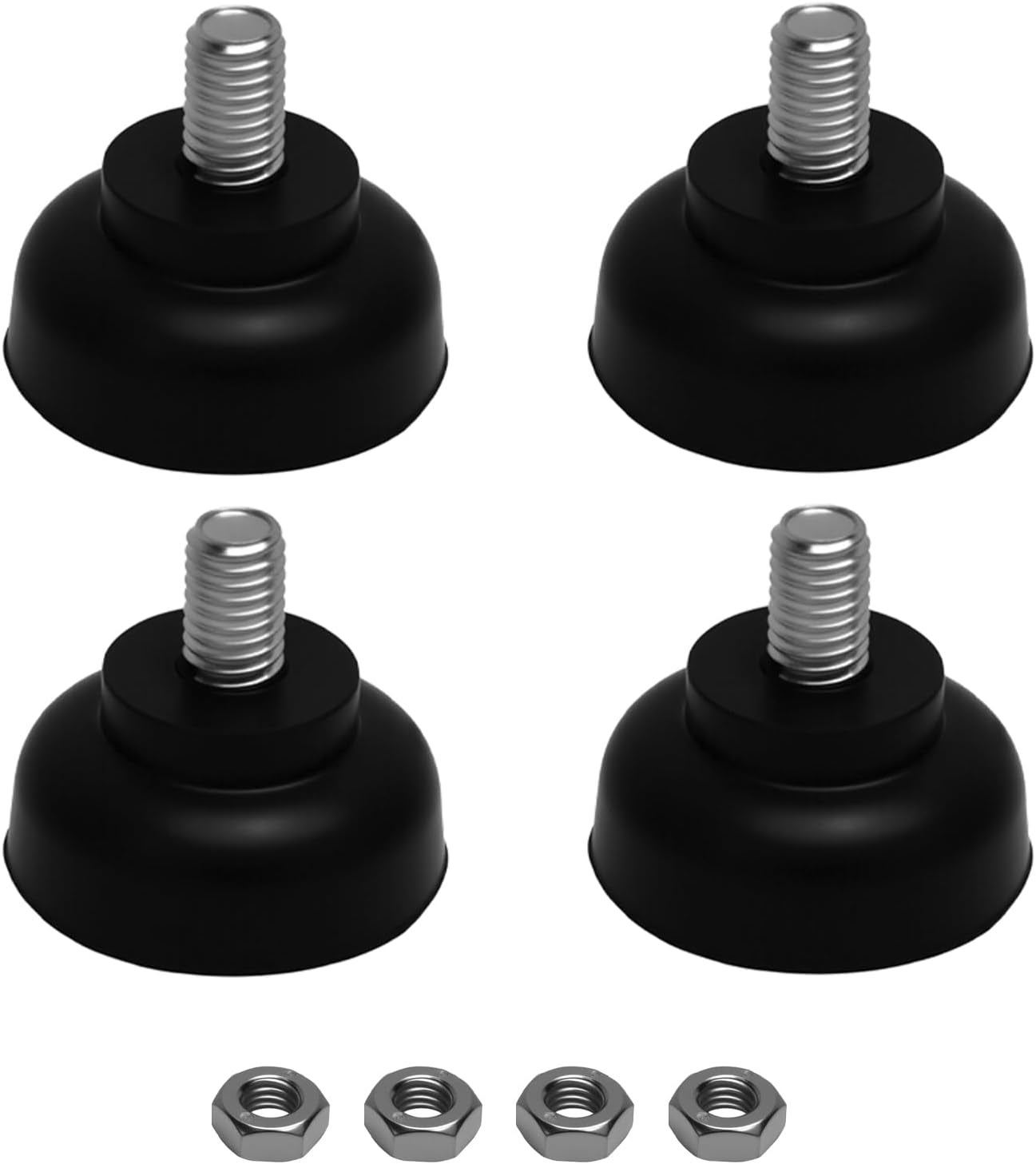 4 buc picioare reglabile M8×35 mm, piuliță hexagonală M8, bază din cauciuc antiderapant, absorbantă de șocuri, pentru mobilă