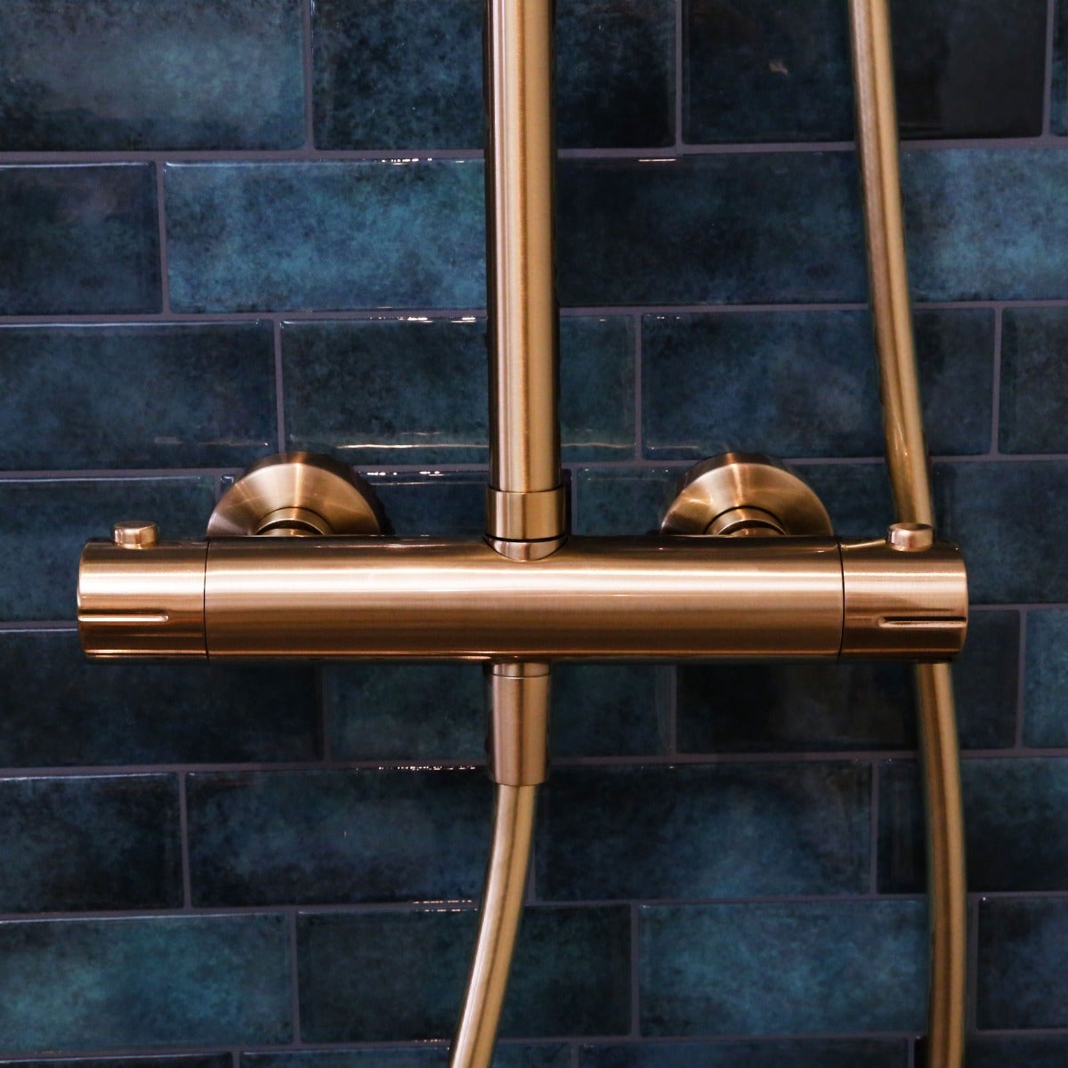 Luisa colonne de douche thermostatique cuivre brossé - 7