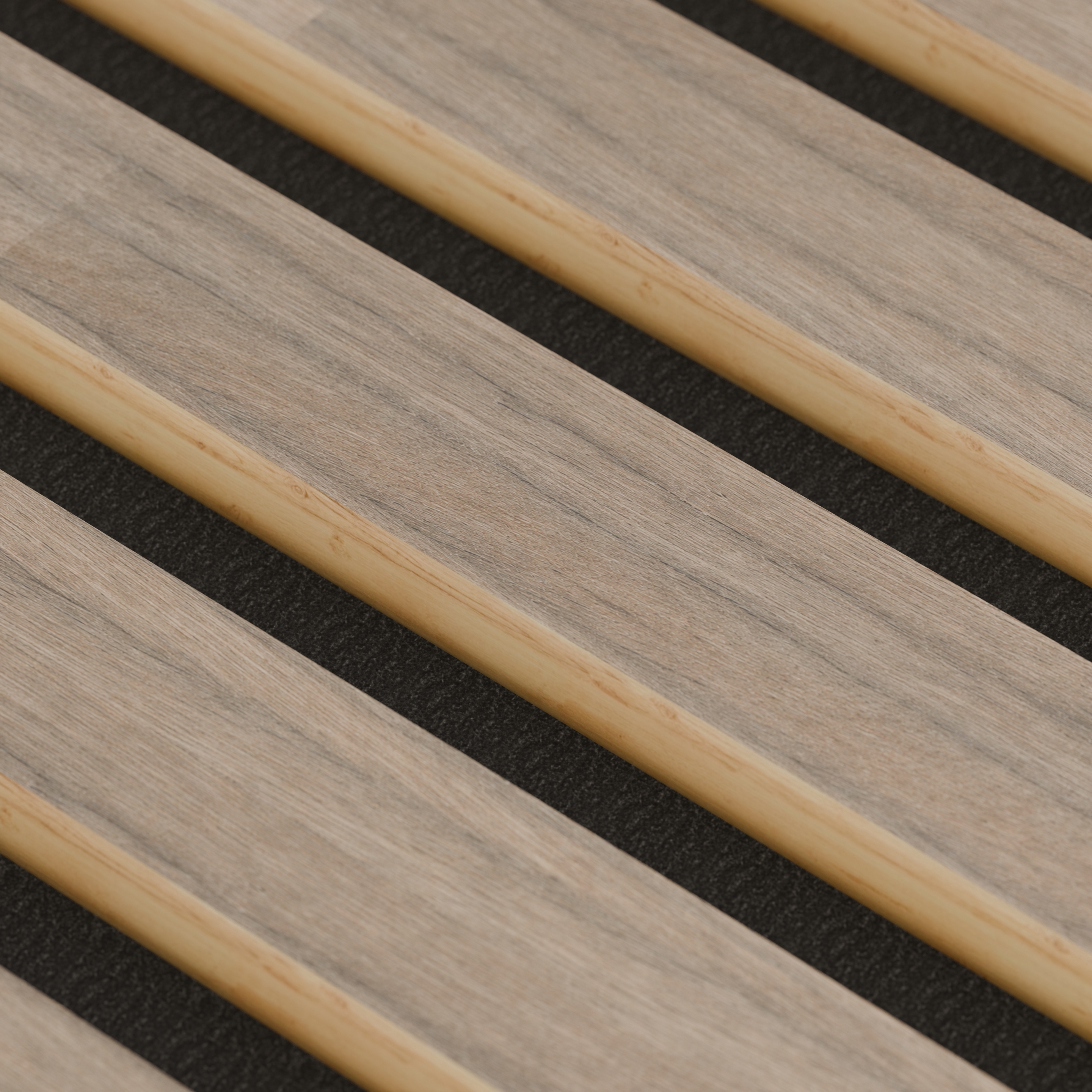 Panneau Acoustique 11mm - Noyer - Feutrine Noire - 240x60cm - Lot de 4 - 3