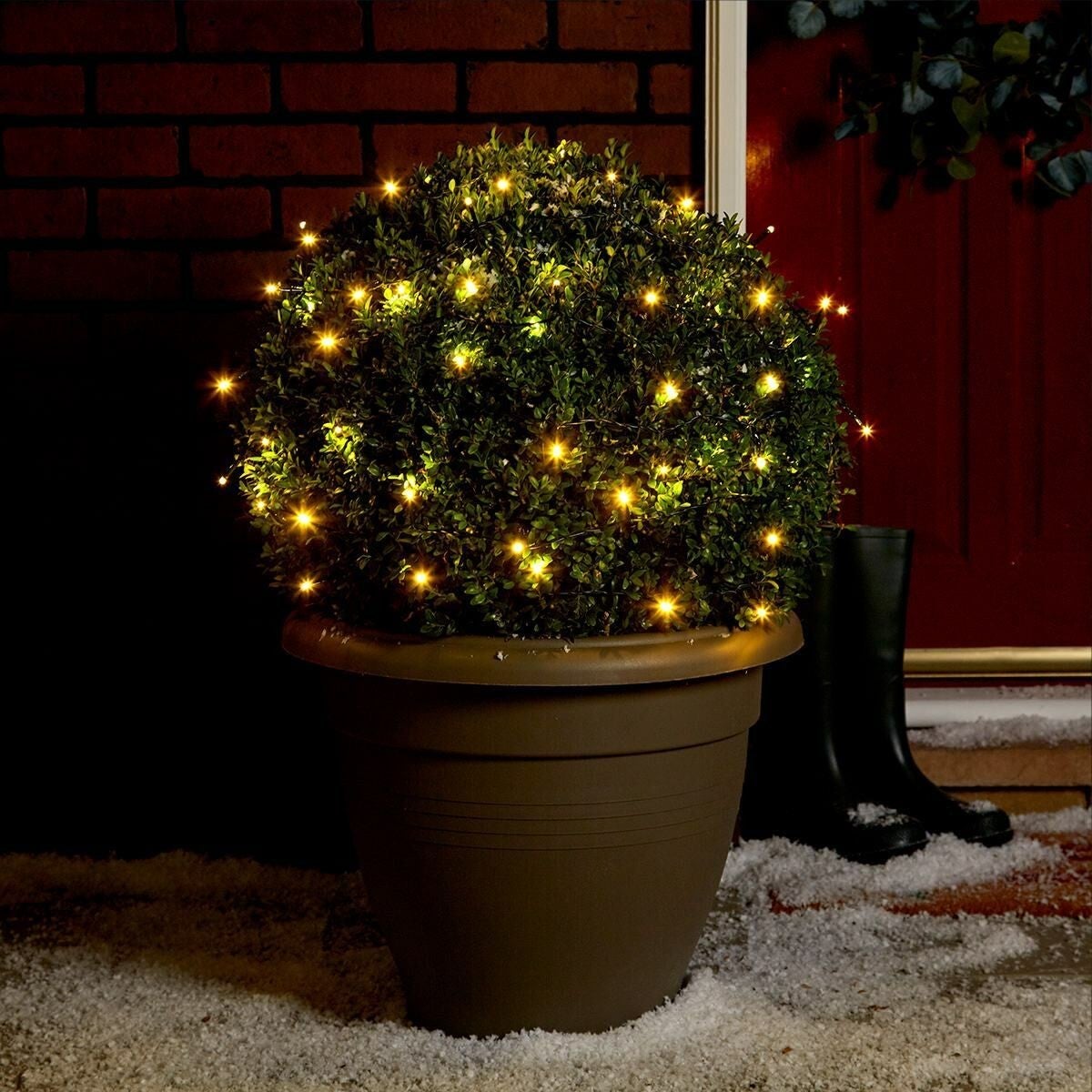 Instalatie de Craciun liniara Yoto Flippy, 10 m, 100 LED, alb cald