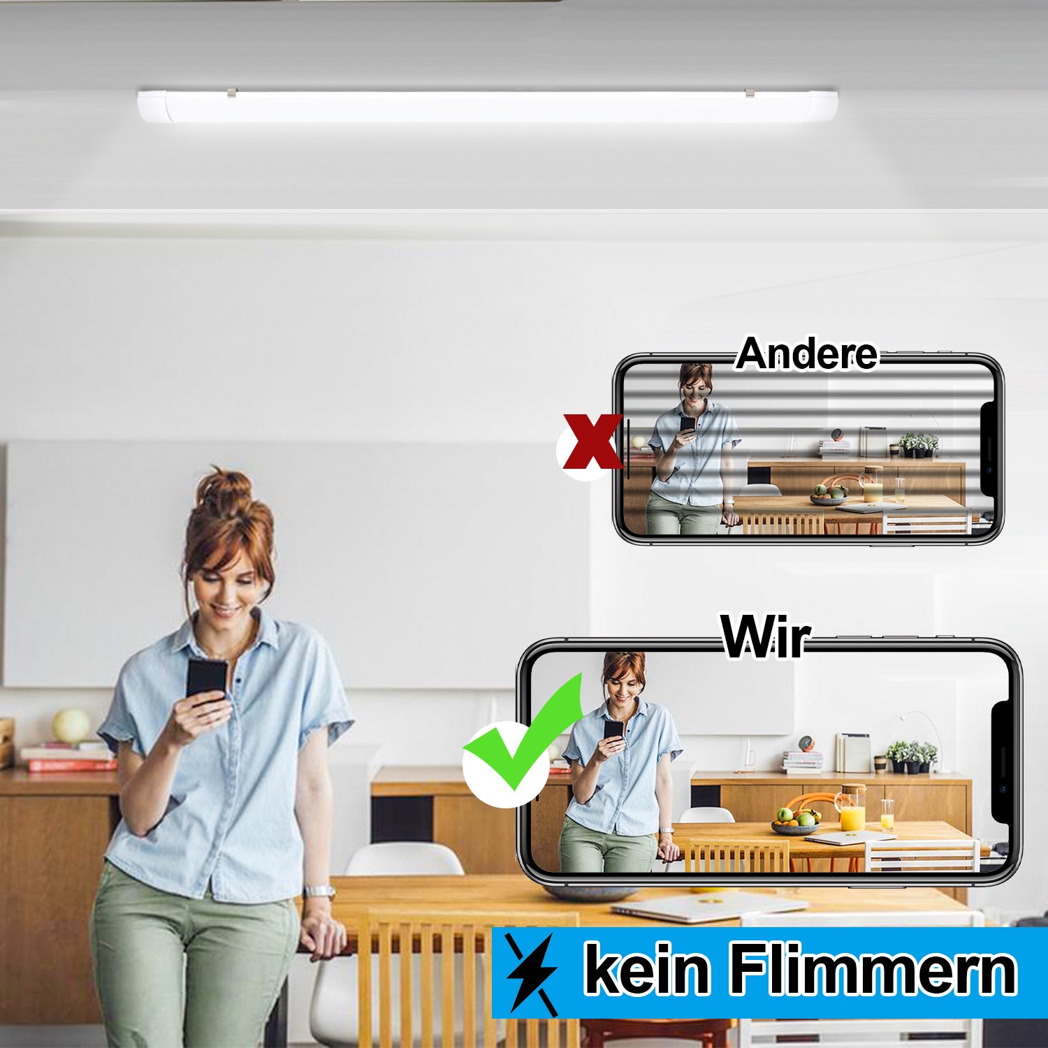 Bandeau LED extra-plat 36 W 120 cm étanche IP65, éclairage blanc neutre interconnectable pour dressing - 3
