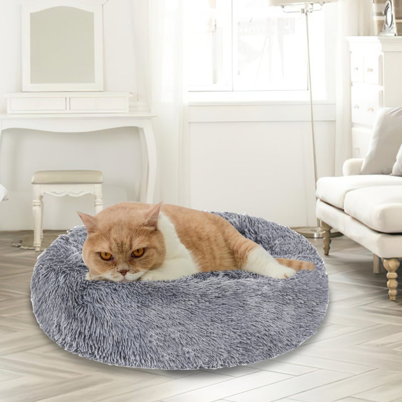 Cama para perros Cama redonda con forma de donut, cómoda y mullida