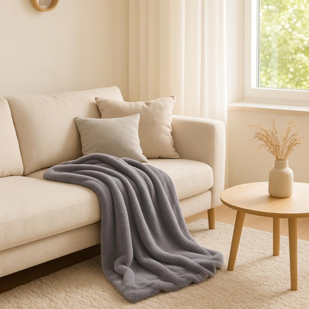 Plaid en fausse fourrure 157x230cm - Ornami - 2