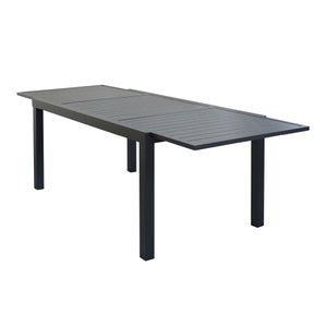 Ombrellone A Braccio INES Con Luci LED In Alluminio Antracite E Telo Grigio Chiaro 3x3