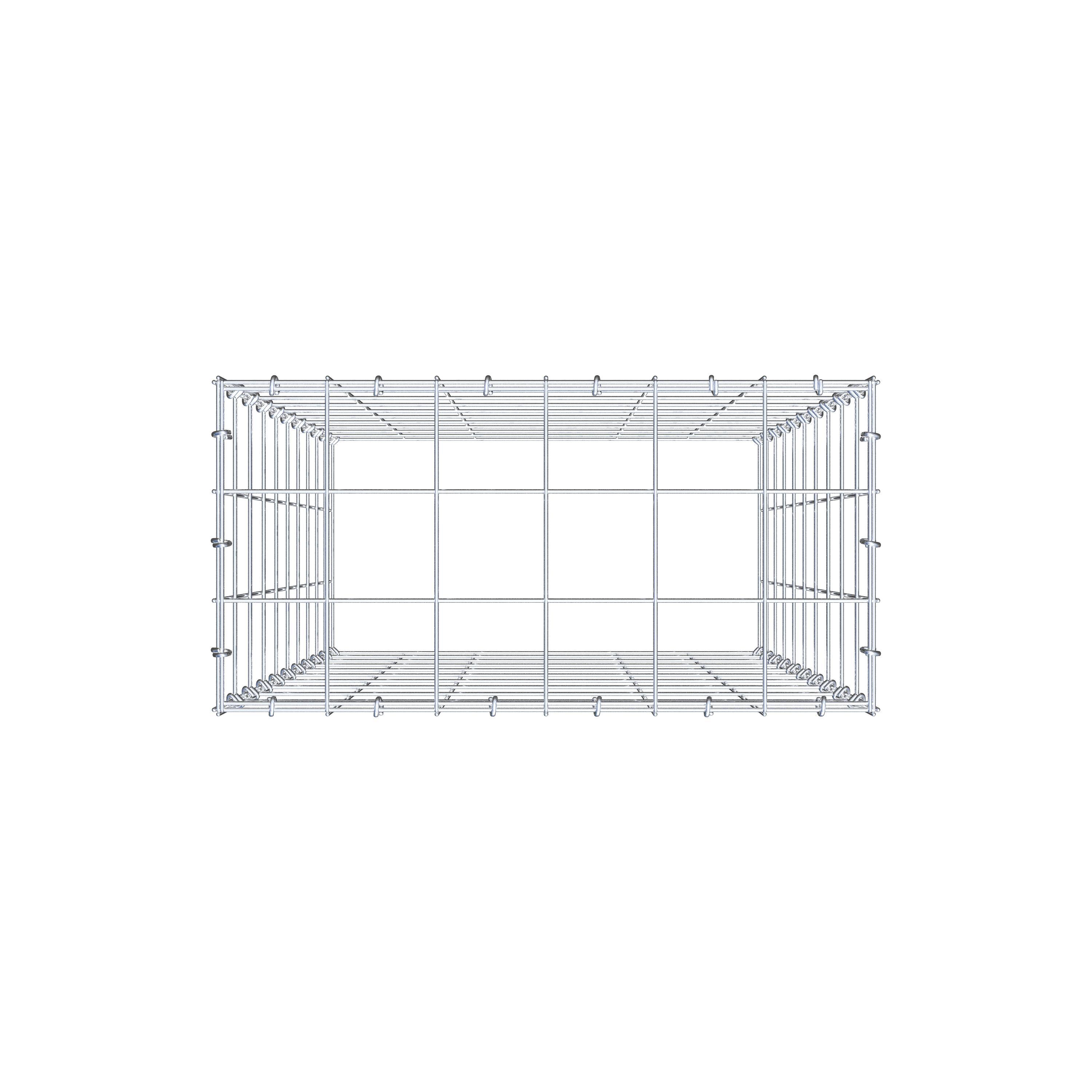 Gavión para apilar en acero galvanizado 100x60x30cm (LxAxP), malla 10 x 10cm, Anillo en C, sin rejilla inferior - 5