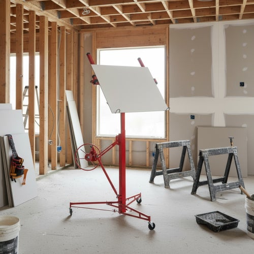 Élévateur à plaques de plâtre pour plaques de plâtre et plafonds : charge max. 68 kg, hauteur de travail 140-350 cm - 2