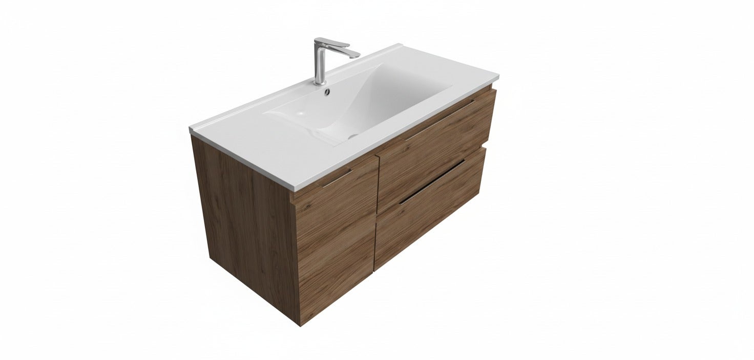 Ensemble armoire et plan de travail Verona en 100 cm, finition chêne guadarrama avec poignée exécutive - 3