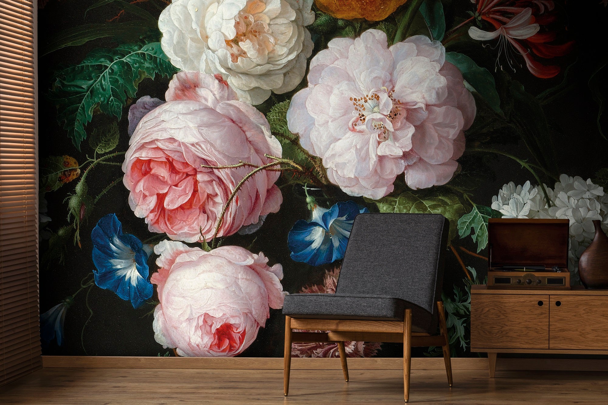 Papier peint panoramique intissé Fleurs Eloïse 300 x 280cm Multicolore - 3