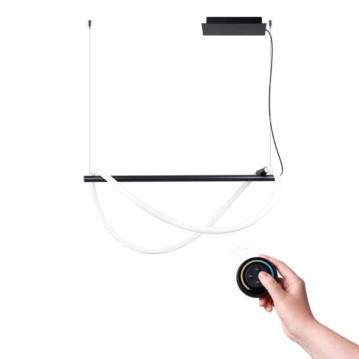 Lampa wisząca GALAKSE LED 28-64W Odcienie bieli 3760-7600lm czarna wym: 160 x 84 x 45 cm Thoro Lighting