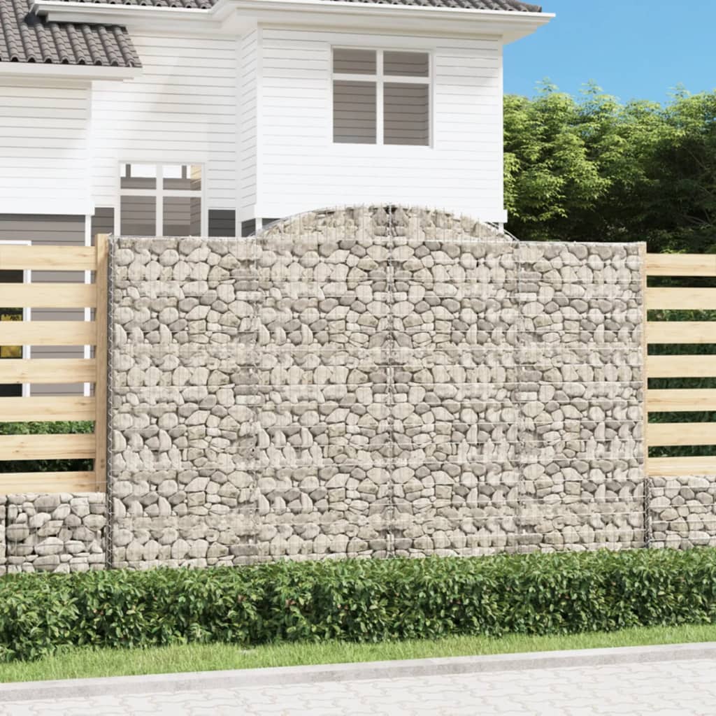Cesta gaviones forma arco hierro galvanizado 300x30x200/220 cm vidaxl