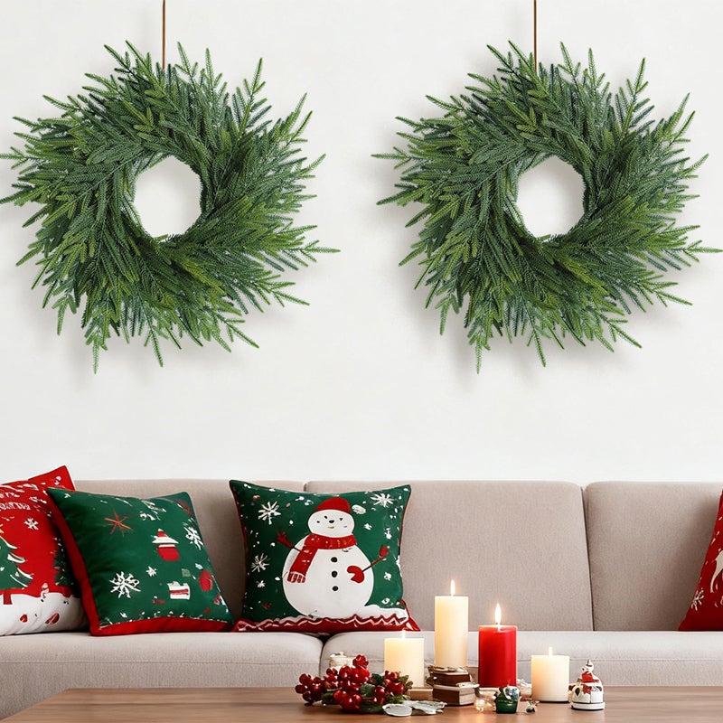 Couronne de pin artificielle de Noël - Convient pour la décoration de