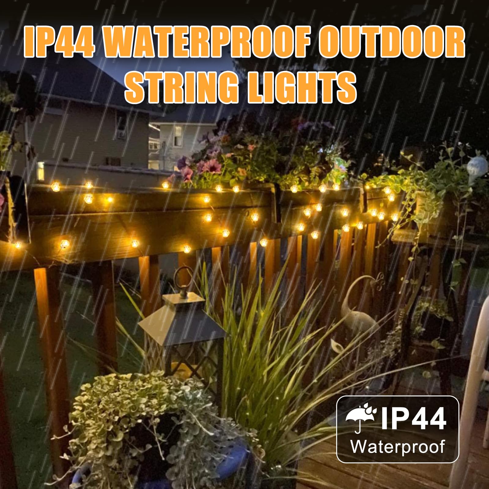 Cadena de luces de 10 m, 100 luces LED, luz cálida, resistente al agua IP44, para decoración navideña (enchufe europeo) - 4