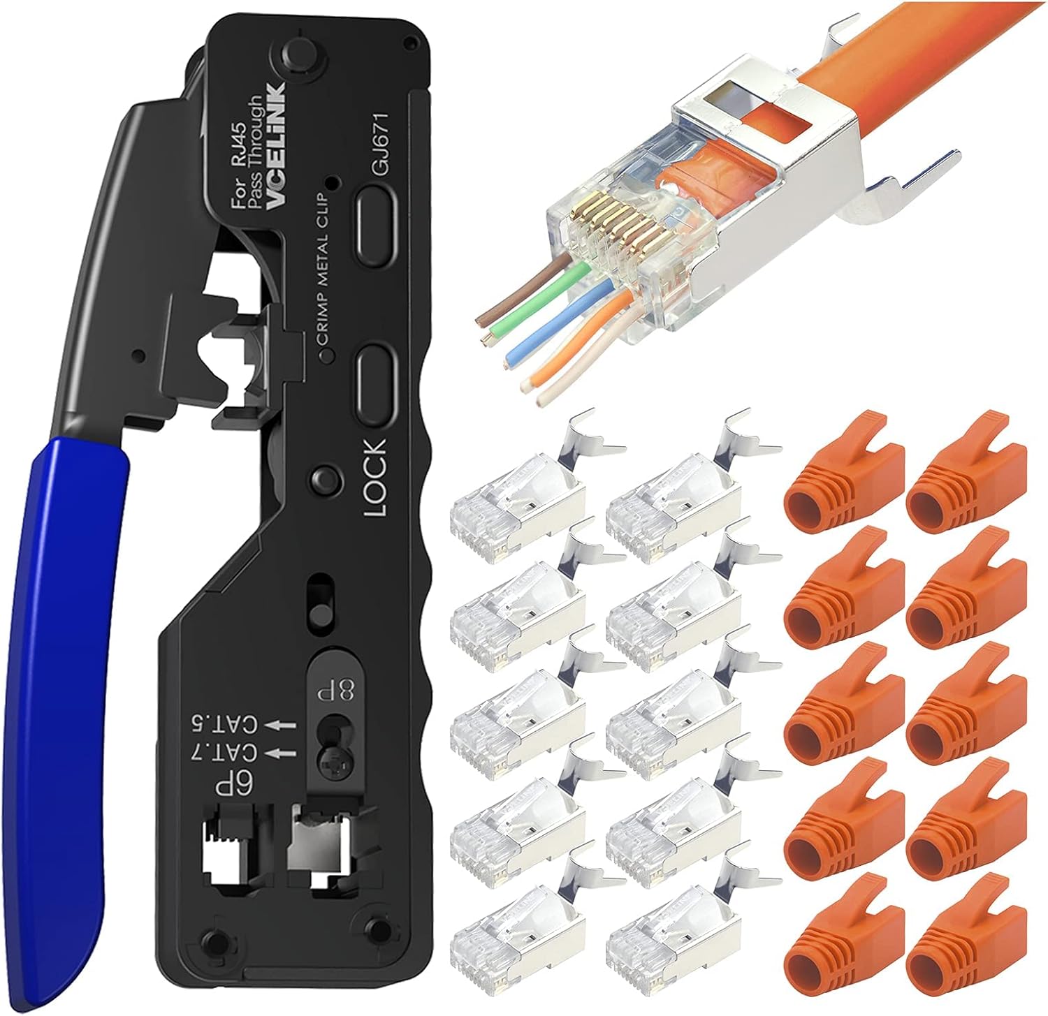 Pinza crimpatrice per connettori RJ45-RJ11-RJ12 su cavo UTP