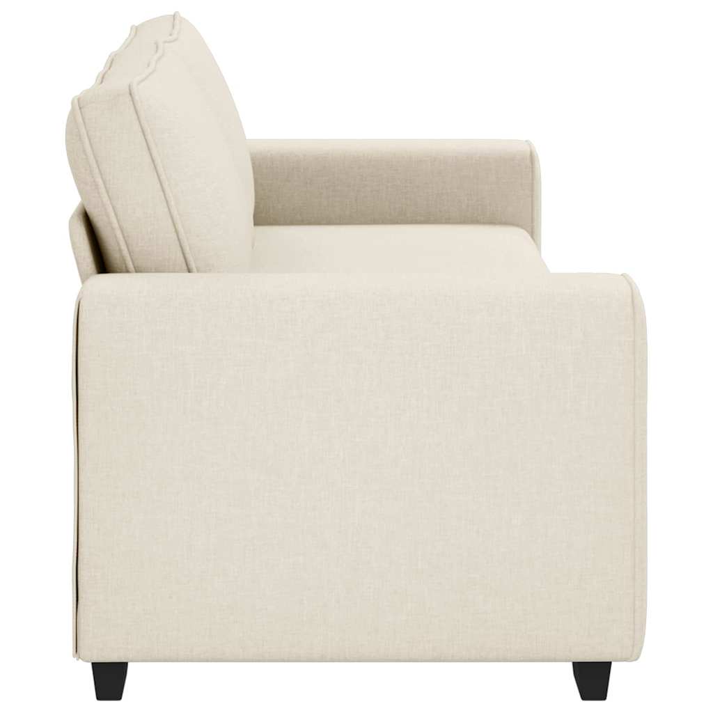 vidaXL Sofa 3 places Beige 220 cm Tissu en lin mélangé - 5