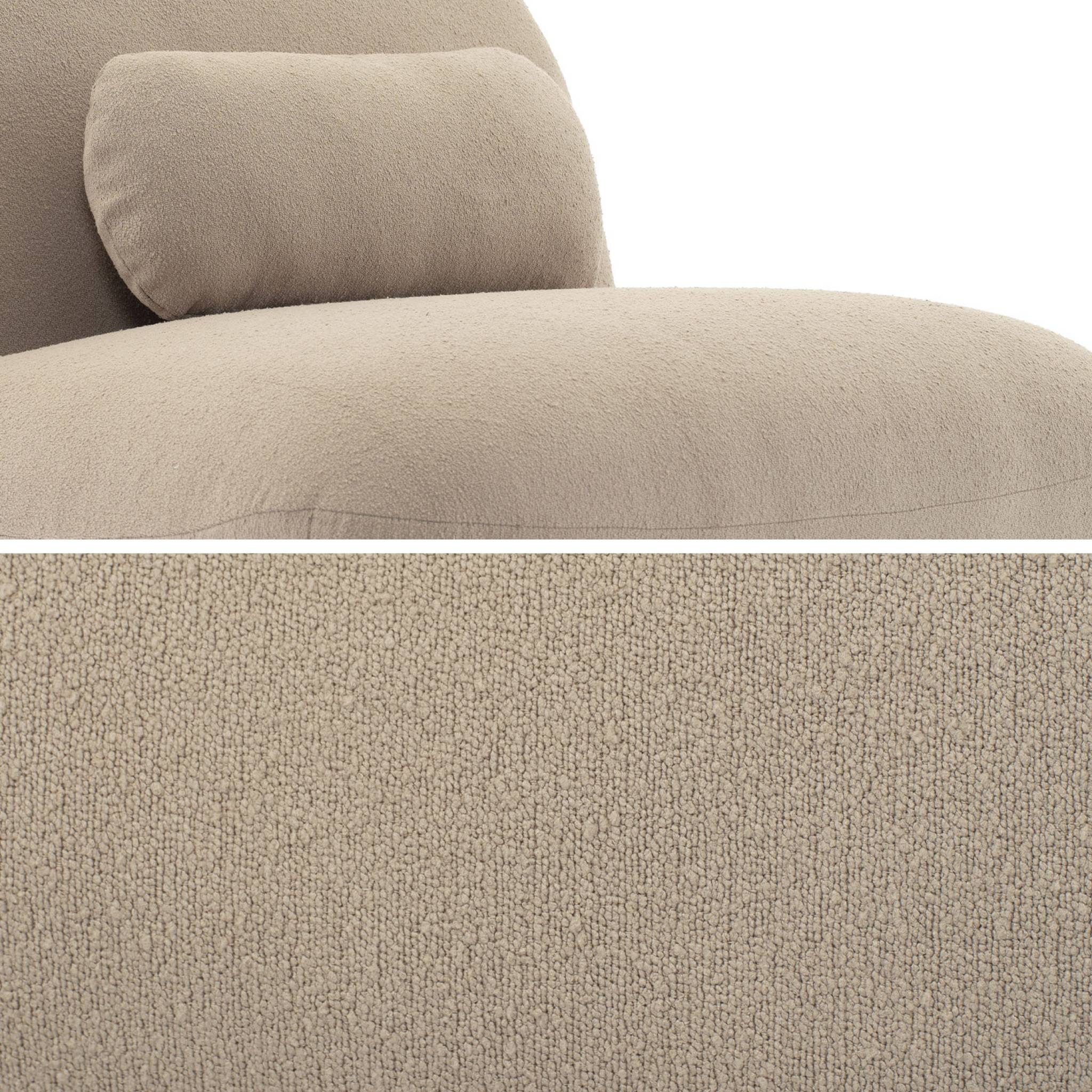 Fauteuil pivotant 360° en bouclette texturée beige. piètement en métal noir mat - SPINO SPINO - 8