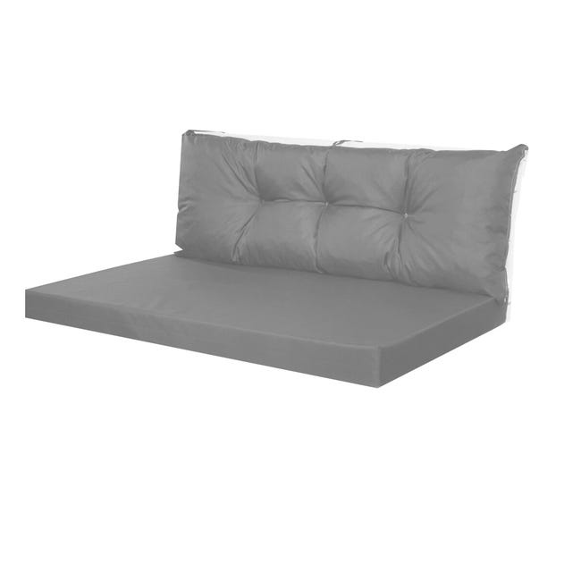 Cuscino per pallet 120x50x40cm, cuscino da giardino Grigio