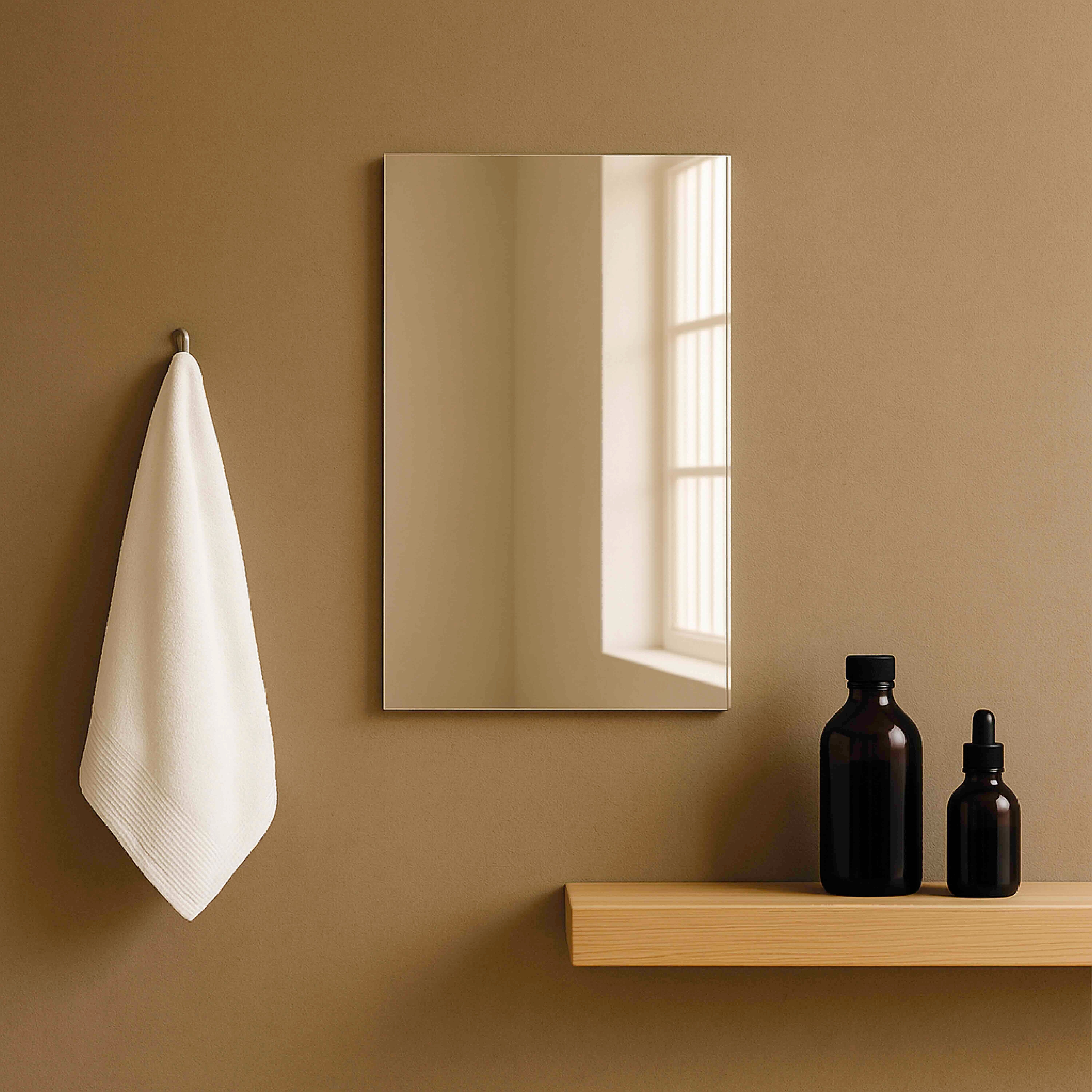Miroir salle de bain 40 cm simple fixation murale-Jindoli - 8