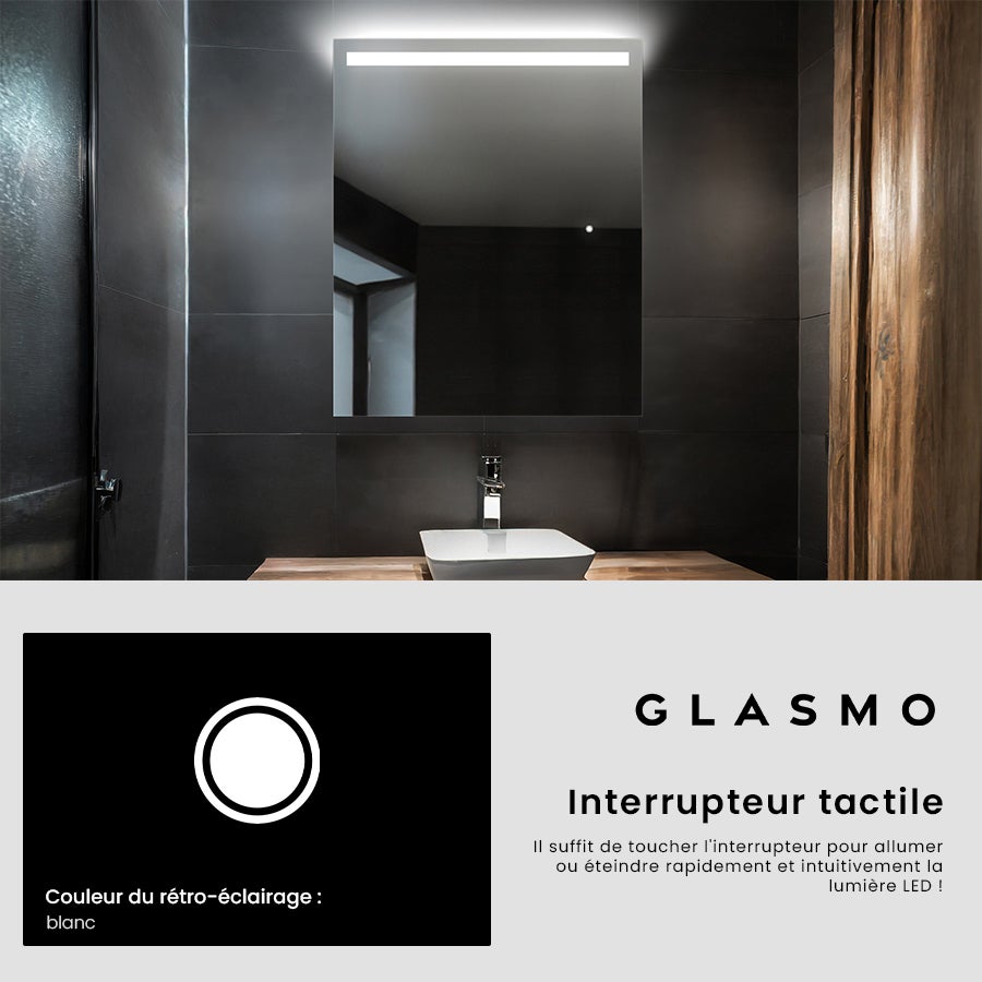 Miroir de Salle de Bain LED - Tiana | 60x140 cm | LED Lumineux Miroir | Blanc Froid 7000K | Interrupteur Tactile - 5