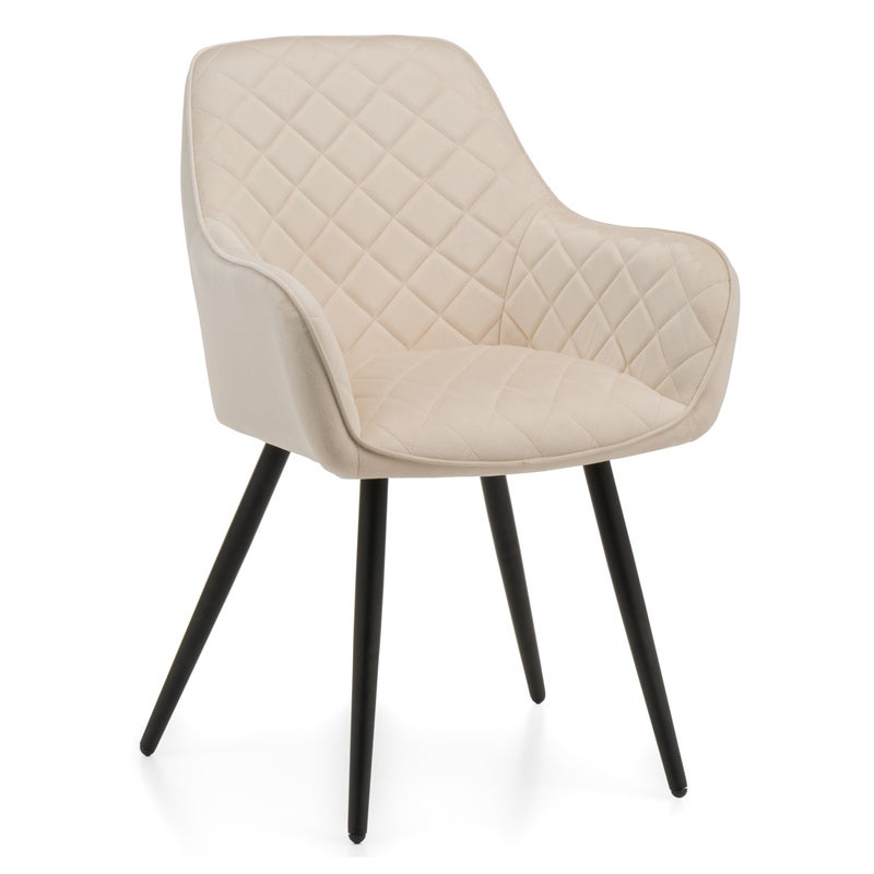 Krzesło tapicerowane pikowane do salonu jadalni COLIN beżowy