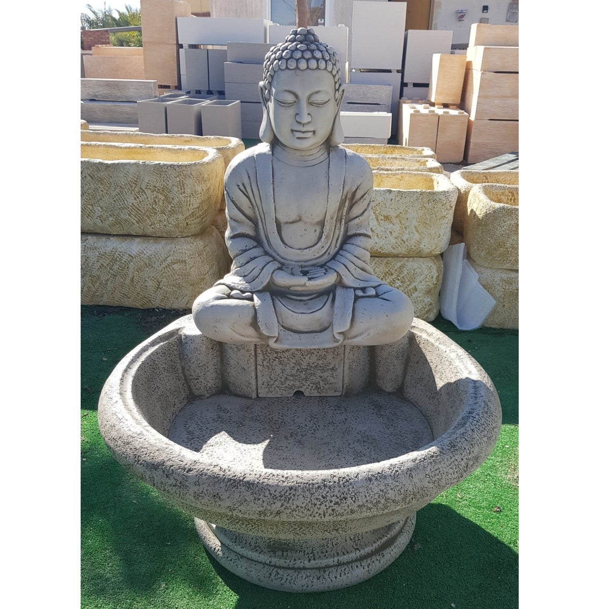 Fontaine de Jardin MING 64x100cm. de Pierre de Betón. Couleur Mousse - 3