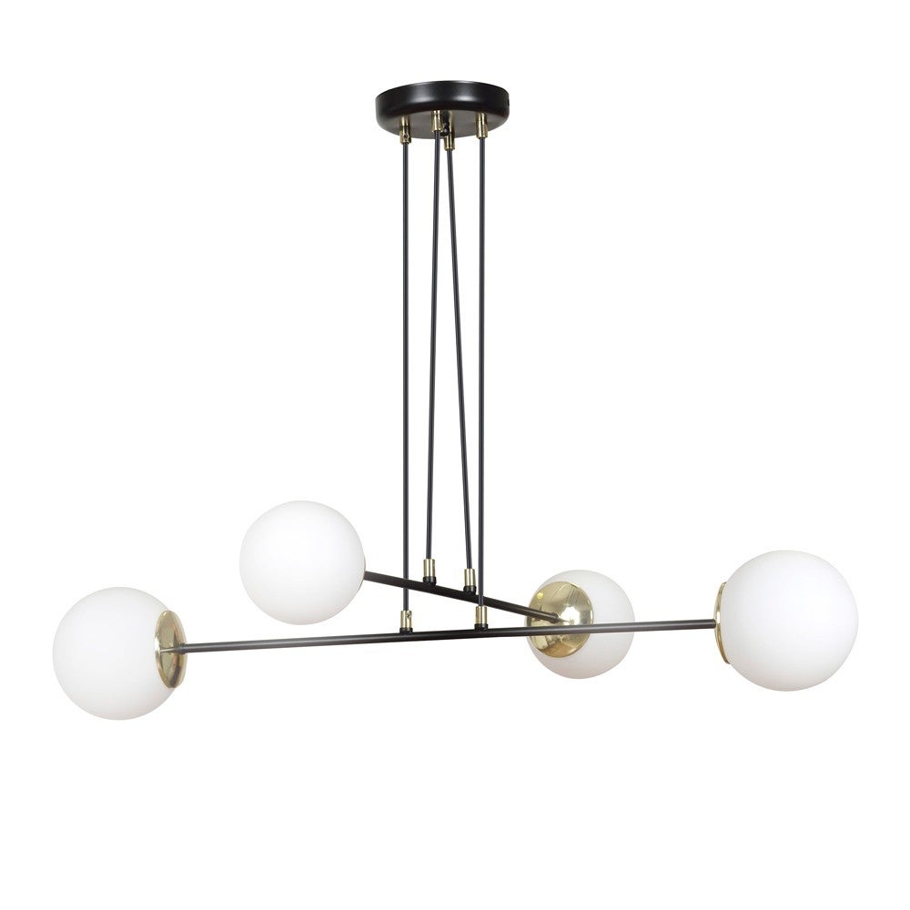 Pendul Signo , 4 lumini cu globuri din sticlă albă, 4xE14