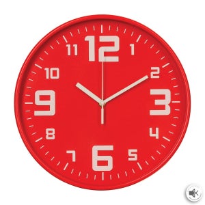 H&h Orologio Parete Quadrato Decoro Ellen Rosso 30 Cm