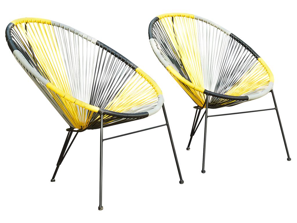 Sedie da Giardino 2 pz Antracite in Rattan PE