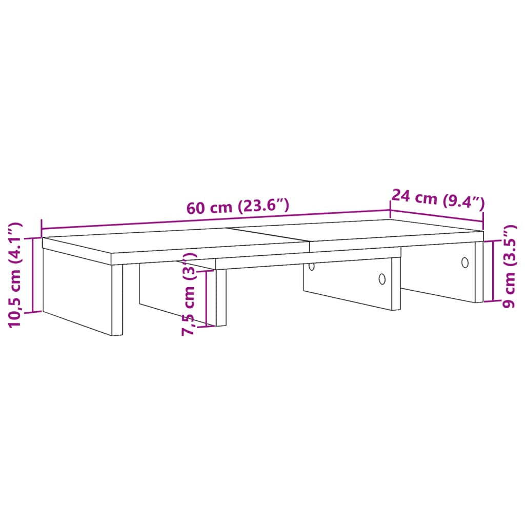 Support de moniteur | Support d'écran réglable blanc bois d'ingénierie CFW310778 - 9