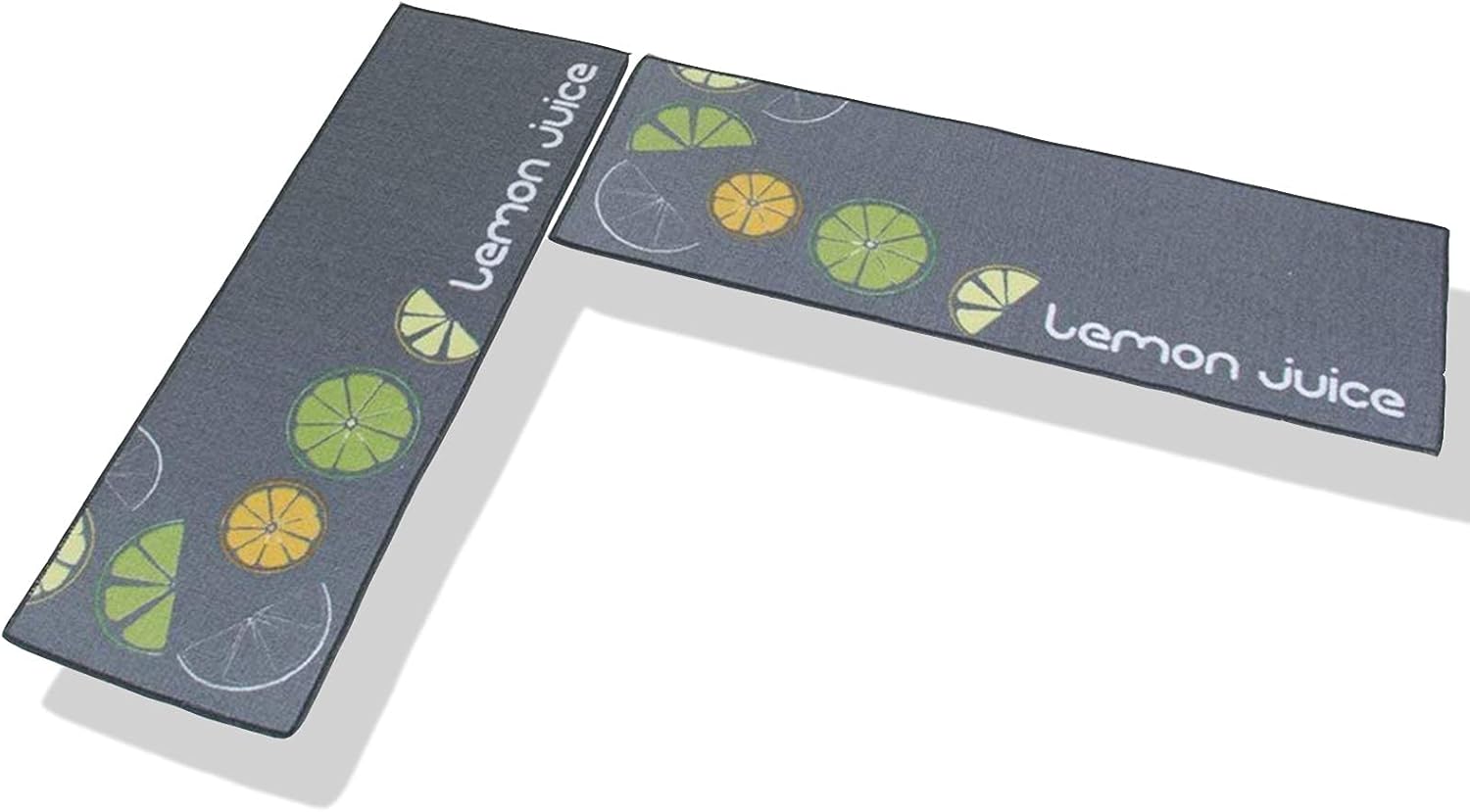 Zestaw 2 antypoślizgowych, nadających się do prania w pralce mat kuchennych, łazienkowych, wycieraczek, mat podłogowych do kuchni (w kolorze cytrynow